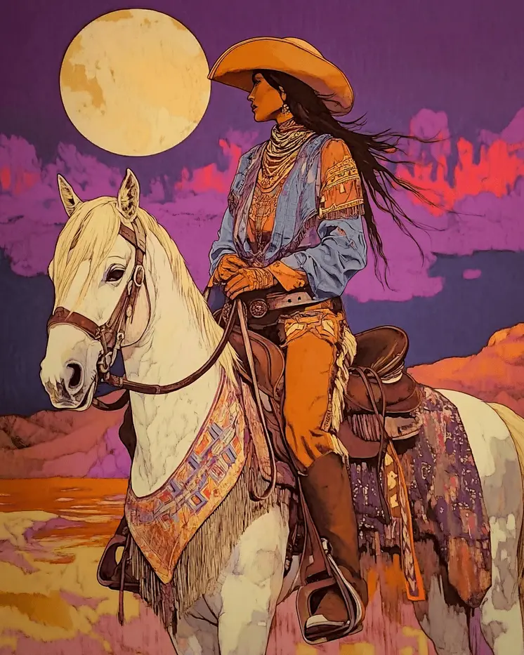 Overnight Ride - American Southwest Art Prints - 8"x10" Artwork for 11"x14" Frame