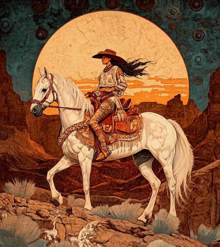 A Short Night Ride - American Southwest Art Prints - 8"x10" Artwork for 11"x14" Frame
