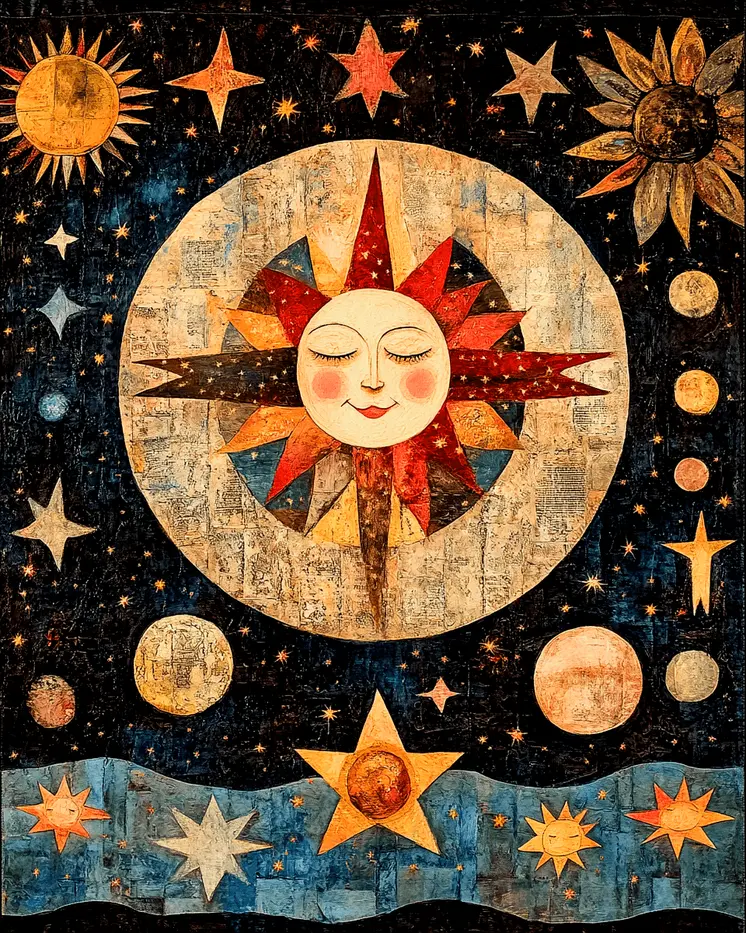 Celestial Sun - Aliens, Spaceships  Outer-Space Wall Art Prints – 8″x10″ Artwork for 11″x14″ Frame