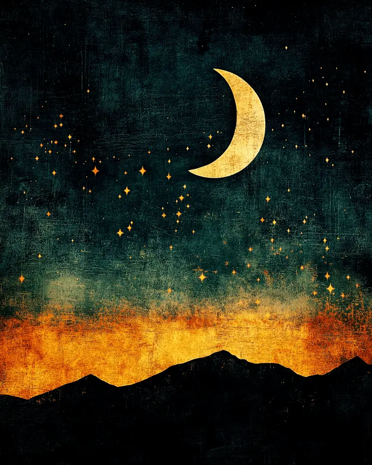 Evening Moonrise - Aliens, Spaceships  Outer-Space Wall Art Prints – 8″x10″ Artwork for 11″x14″ Frame
