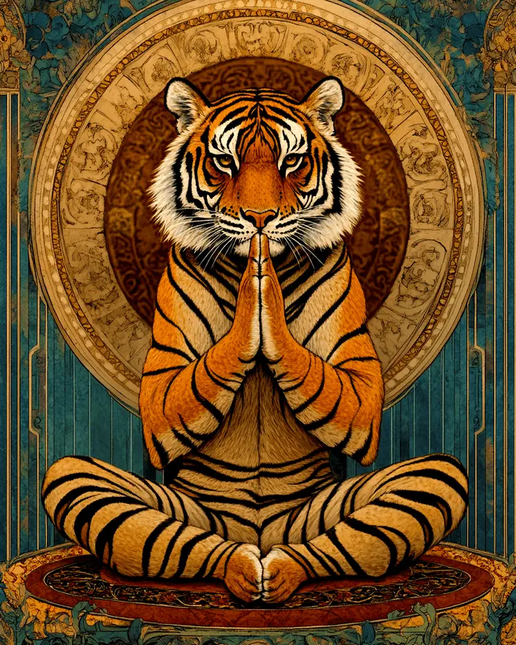 Tiger Dance #5 - Martial Arts Wall Art Prints – 8″x10″ Artwork for 11″x14″ Frame