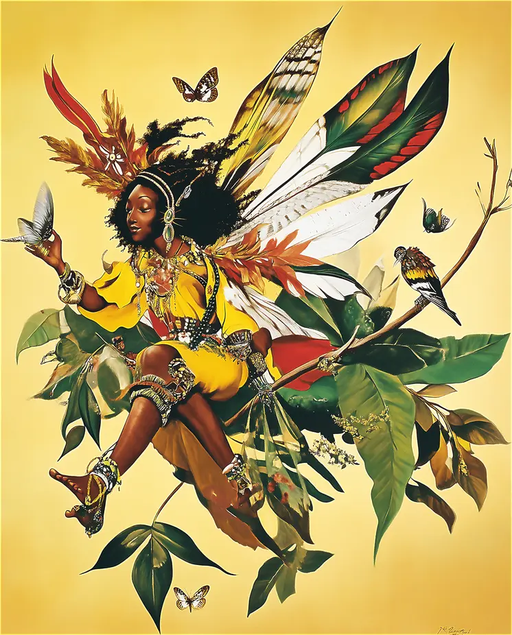 Aziza Fairy of the Boughs - Fairies Worldwide – 8″x10″ Artwork in 12″x14″ Mat