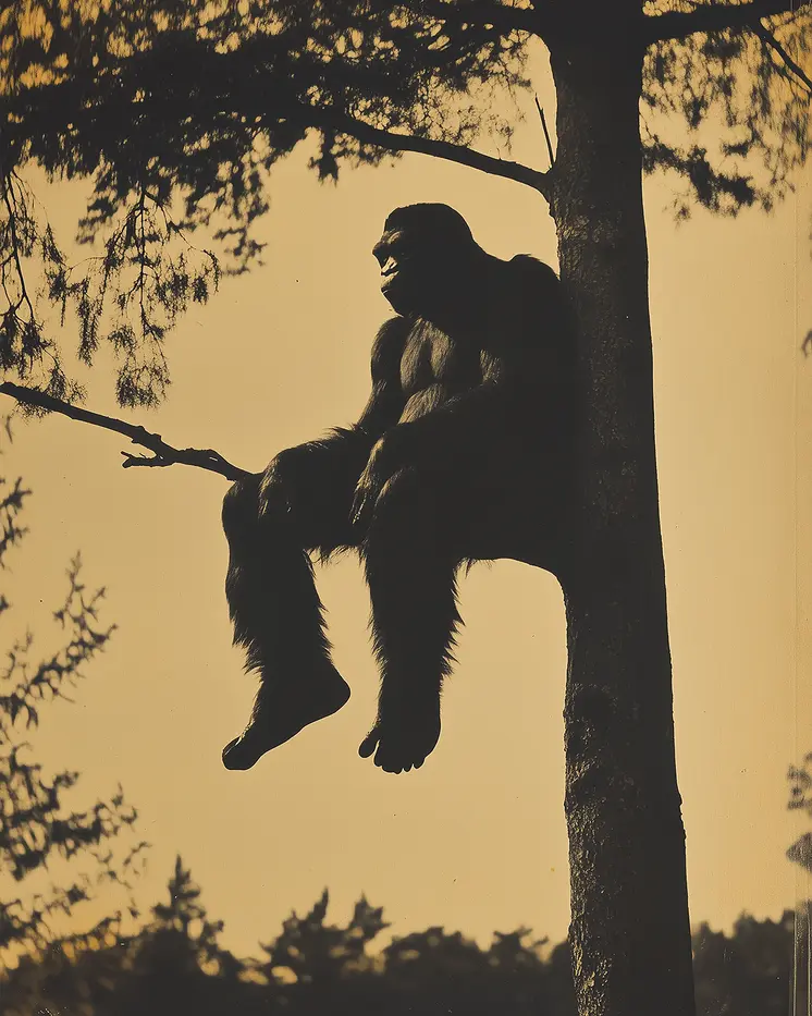 Bigfoot in a Tree Art Prints - 8"x10" Artwork for 11"x14" Frame