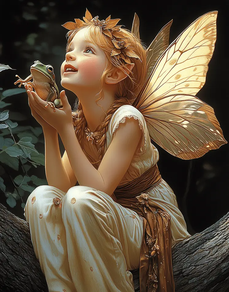 Cute Irish Wee Fairy - Fairies Worldwide – 8″x10″ Artwork in 10″x12″ Mat