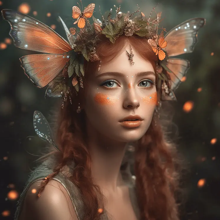 Lovely Irish Wee Folk Fairy - Fairies Worldwide – 8″x8″ Artwork in 12″x12″ Mat