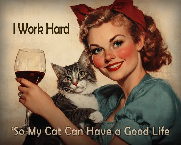 I Work Hard - Wine Wall Art Prints – 8″x10″ Artwork for 11″x14″ Frame