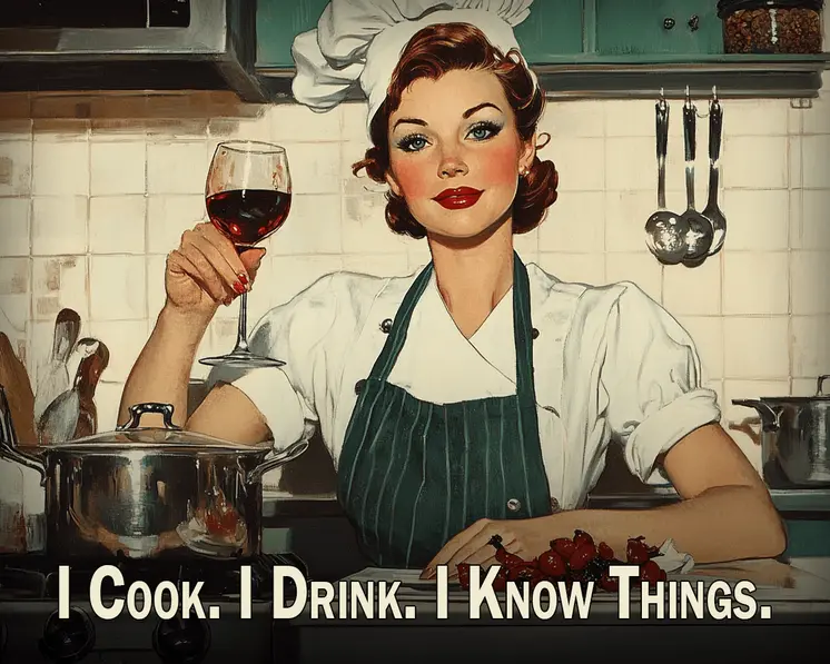I Cook & I Drink - Wine Wall Art Prints – 8″x10″ Artwork for 11″x14″ Frame