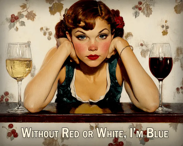 Red, White & Blue - Wine Wall Art Prints – 8″x10″ Artwork for 11″x14″ Frame