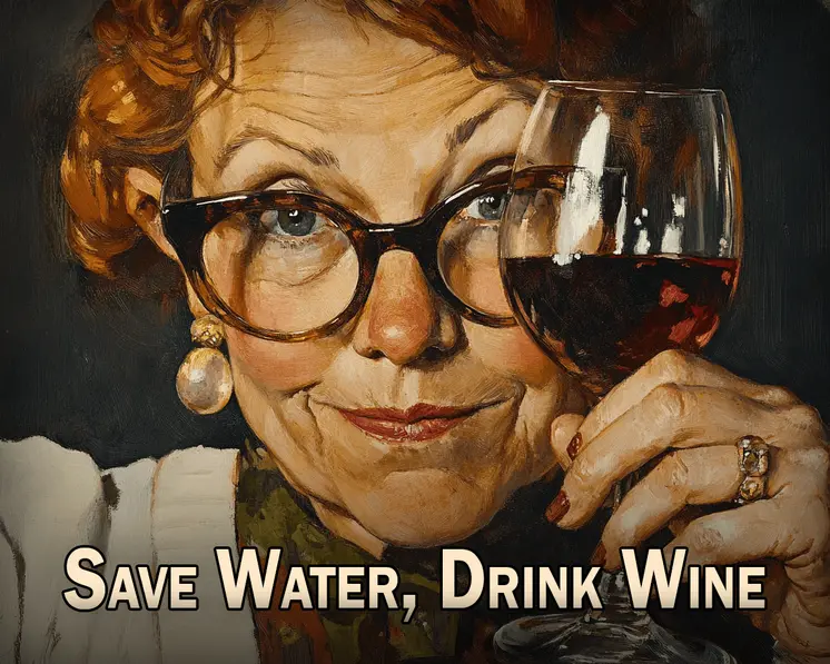 Save Water, Drink Wine - Wine Wall Art Prints – 8″x10″ Artwork for 11″x14″ Frame