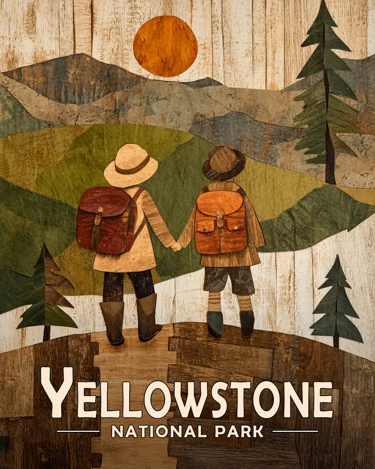 Sharing Nature - Yellowstone Souvenir Art Prints - 8"x10" Artwork for 11"x14" Frame