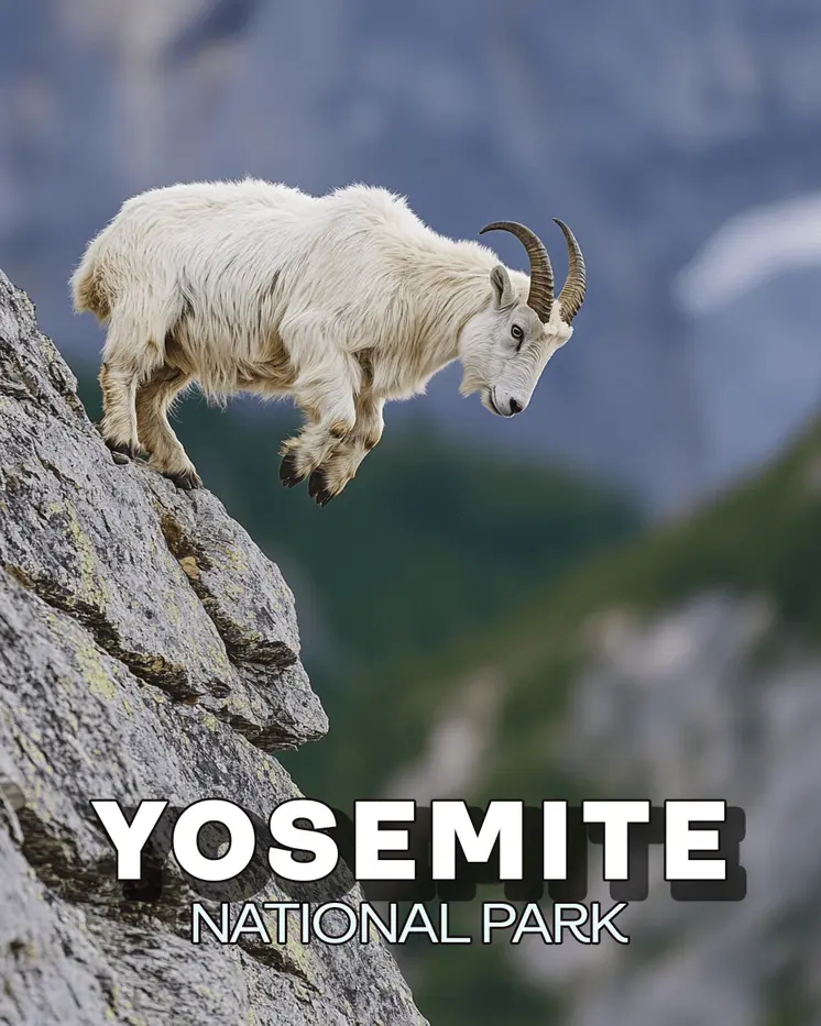 Mountain Goat - Yosemite Souvenir Art Prints - 8"x10" Artwork for 11"x14" Frame