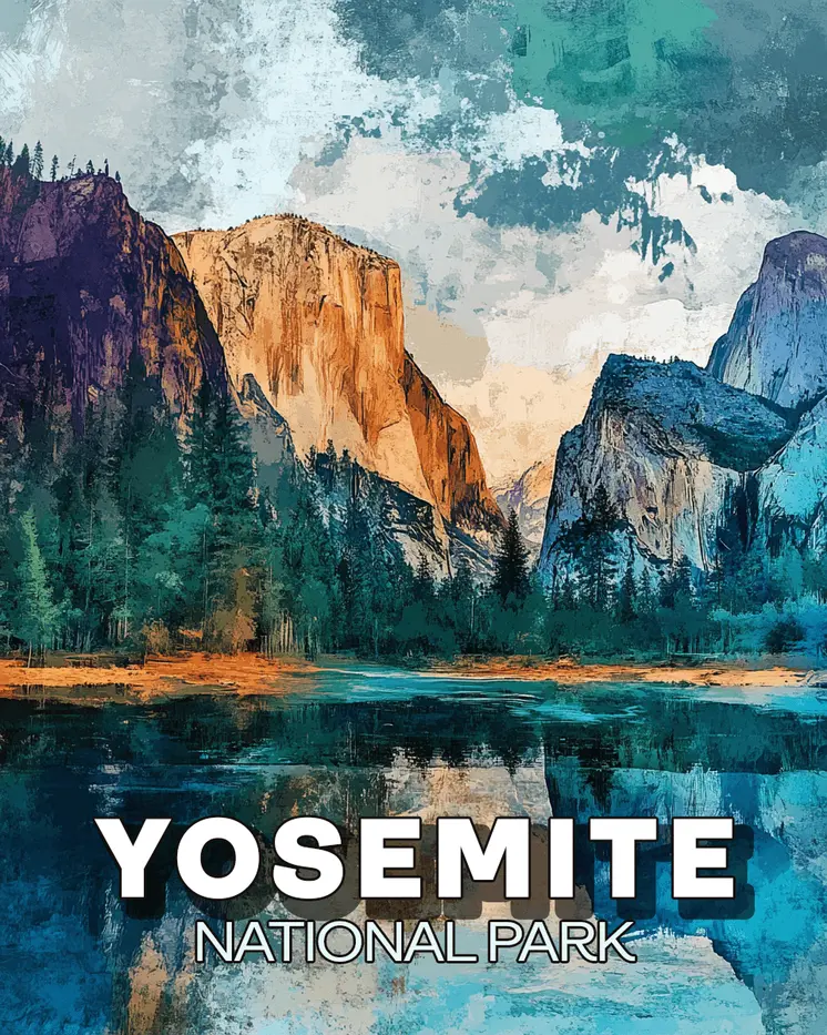 Vertical Landscape - Yosemite Souvenir Art Prints - 8"x10" Artwork for 11"x14" Frame