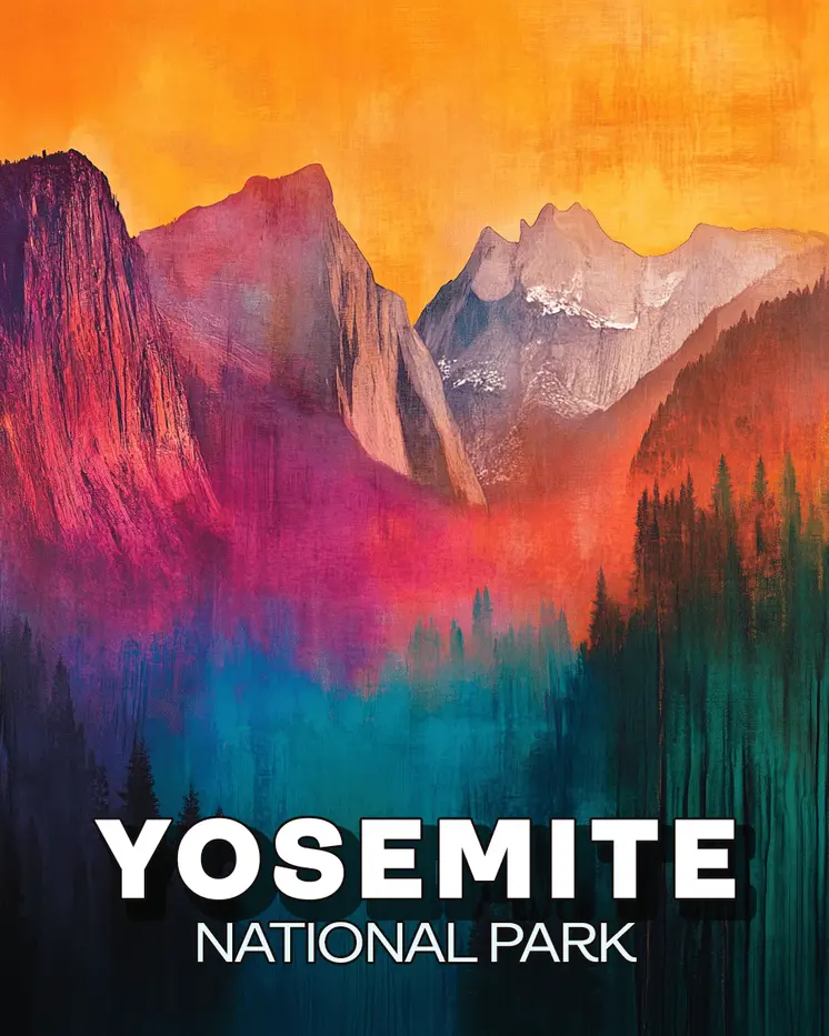 Abstract Landscape - Yosemite Souvenir Art Prints - 8"x10" Artwork for 11"x14" Frame
