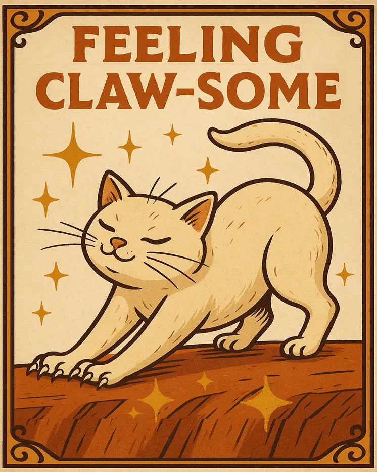 Feeling Claw-Some - Punny Animals Art Prints – 8″x10″ Artwork for 11″x14″ Frame