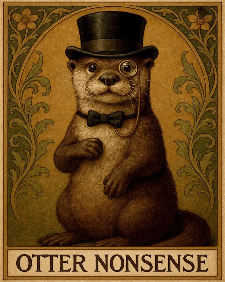 Otter Nonesense - Punny Animals Art Prints – 8″x10″ Artwork for 11″x14″ Frame