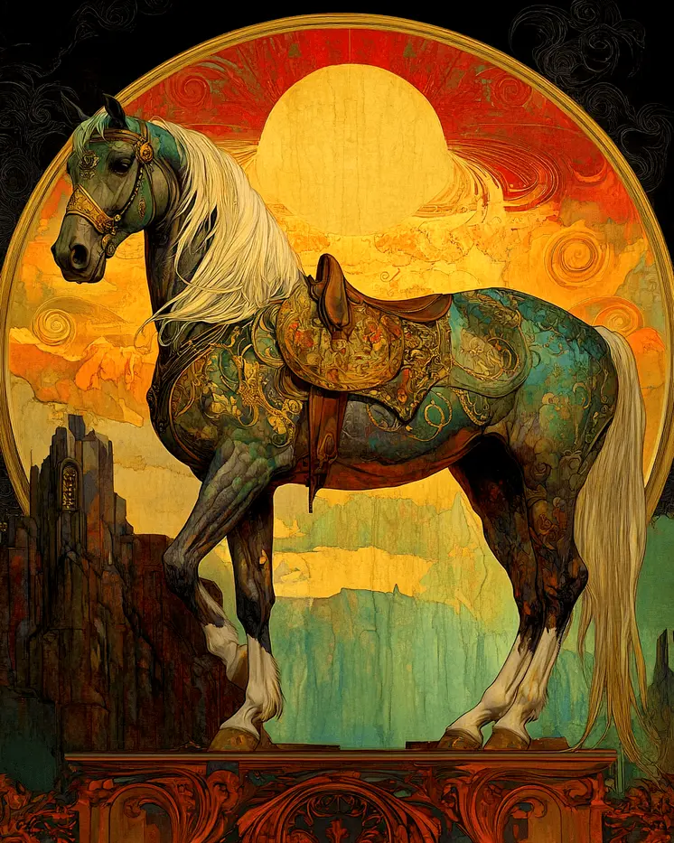 Mystical Horse - Equine Art Prints – 8″x10″ Artwork for 11″x14″ Frame
