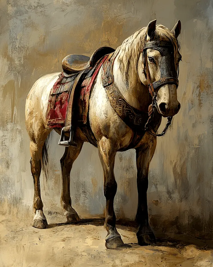 Tired Horse - Equine Art Prints – 8″x10″ Artwork for 11″x14″ Frame