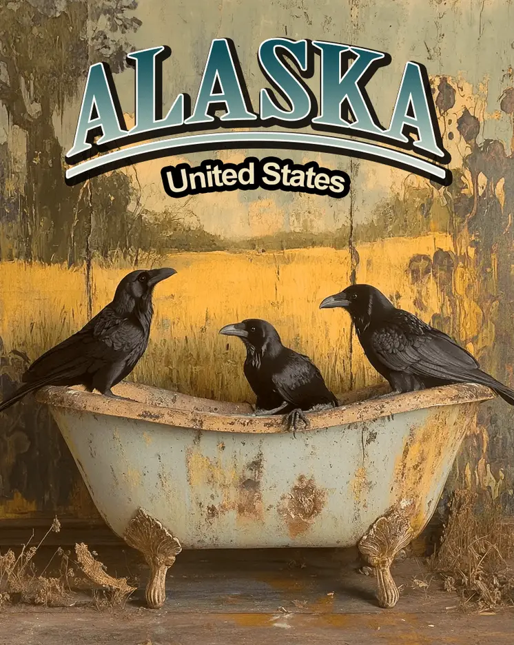 Three Ravens - Alaska Art Prints – 8″x10″ Artwork for 11″x14″ Frame