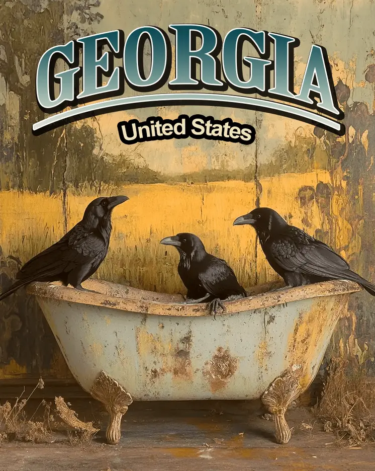 Three Ravens - Georgia Art Prints – 8″x10″ Artwork for 11″x14″ Frame