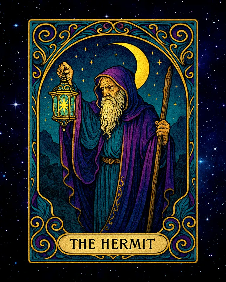 The Hermit - Tarot Card Art Prints – 8″x10″ Artwork for 11″x14″ Frame