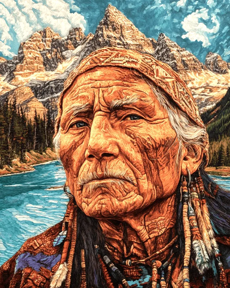 Wise Old Man - Southwestern Art Prints 8"x10" Artwork for 11"x14" Frame