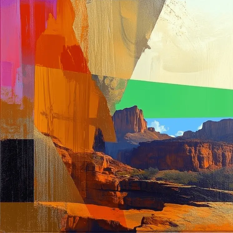Abstract Saturated Rock Formations 8"x8" Art Print