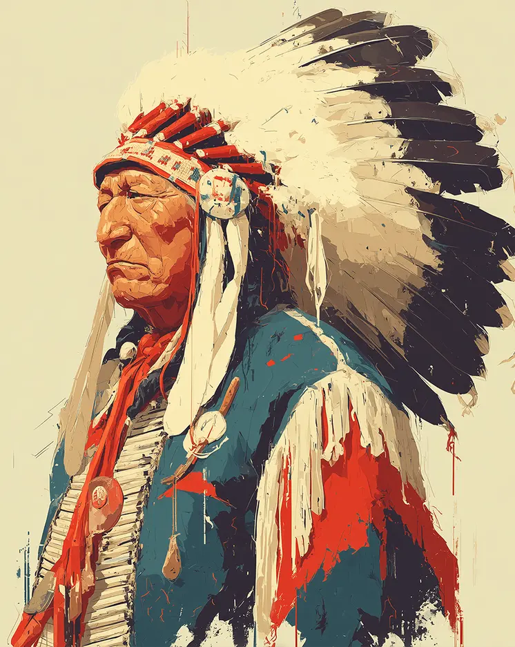 Legendary Chief - Southwestern Art Prints 8"x10" Artwork for 11"x14" Frame
