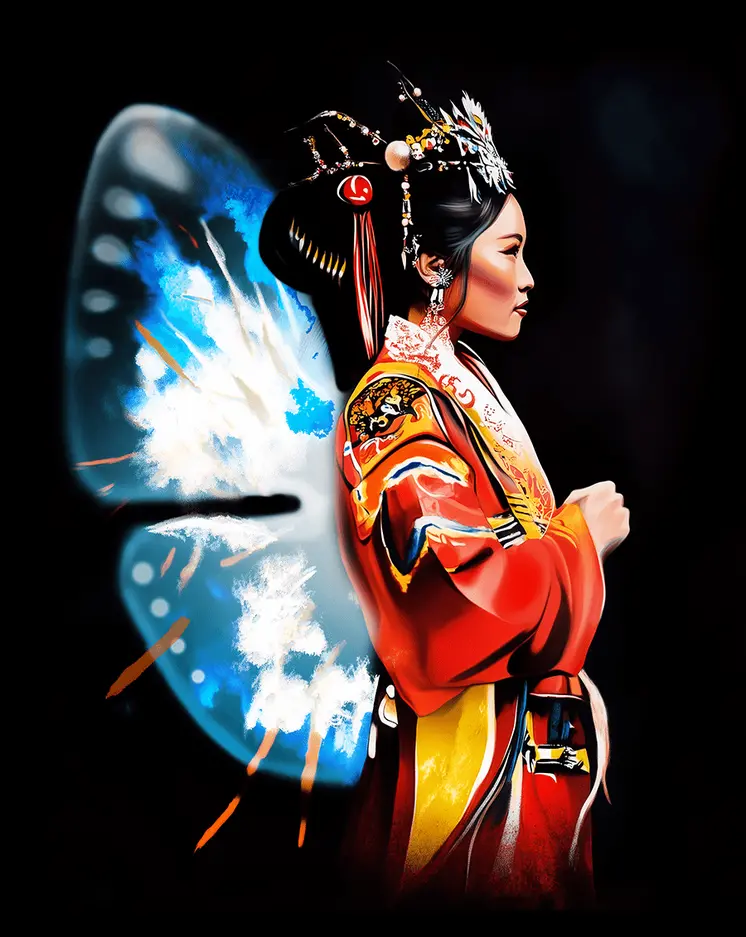 Chinese Night Fairy Portrait- Fairies Worldwide – 8″x10″ Artwork in 12″x14″ Mat
