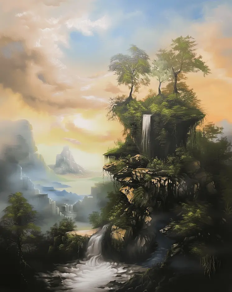 Dreaming of Waterfalls - Classic Landscape 8"x10" Art Print