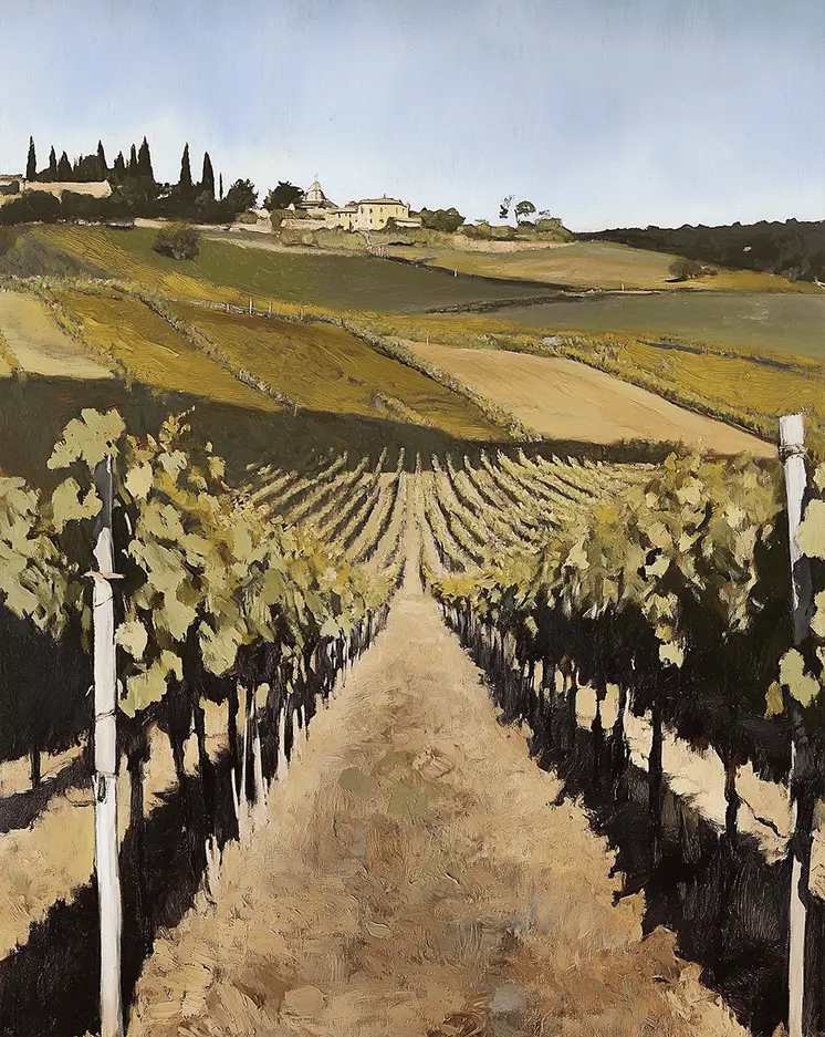 Italian Vineyard - Wine Wall Art Prints – 8″x10″ Artwork for 11″x14″ Frame