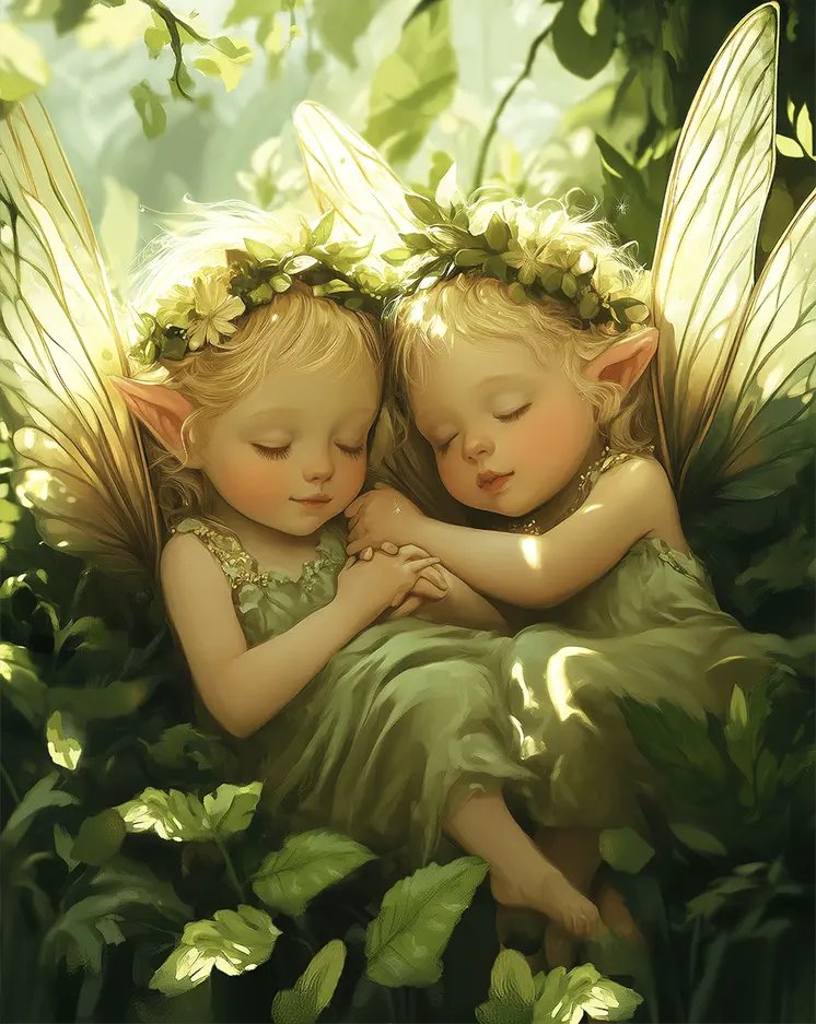 Shhh Baby Fairies Napping - 8"x10" Art Prints