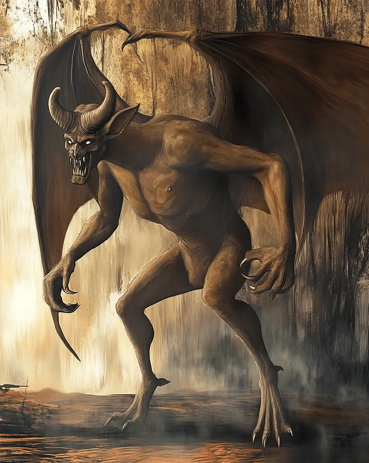 Snarling Jersey Devil - Cryptids Worldwide – 8″x10″ Artwork in 12″x14″ Mat