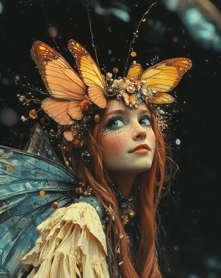 Sparkly Butterfly Fairy - The Fairy Kingdom 8"x10" Art Prints
