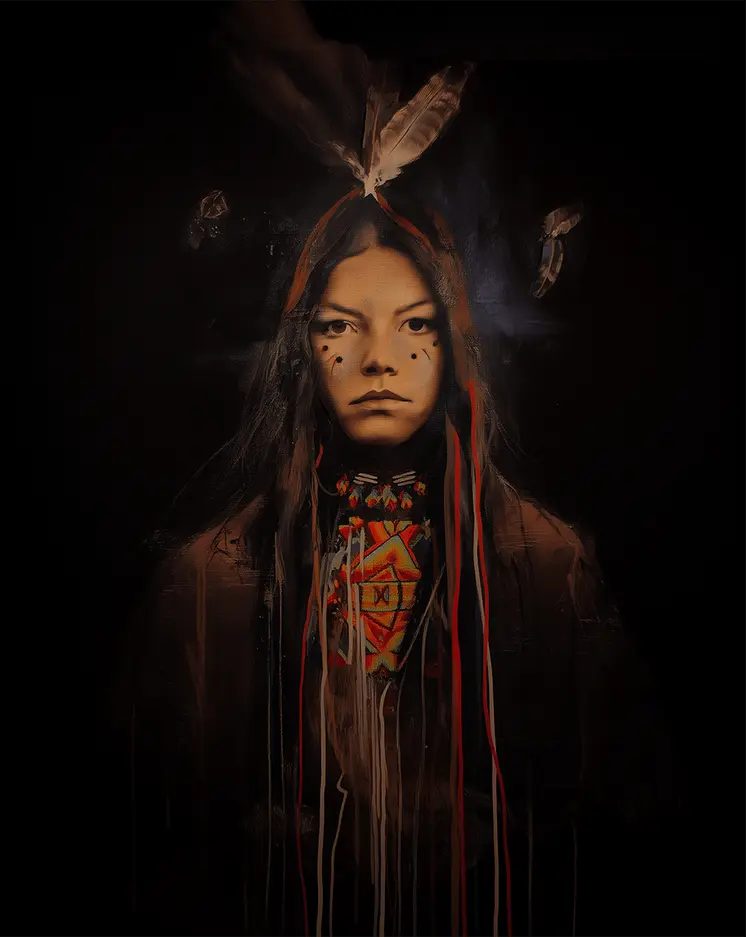 Young Native Woman - Southwestern Art Prints 8"x10" Artwork