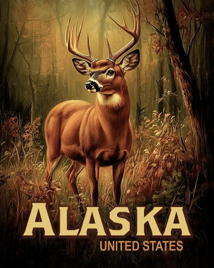 Woodland Buck - Alaska Deer Art Prints – 8″x10″ Artwork for 11″x14″ Frame