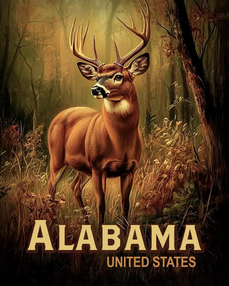Woodland Buck - Alabama Deer Art Prints – 8″x10″ Artwork for 11″x14″ Frame