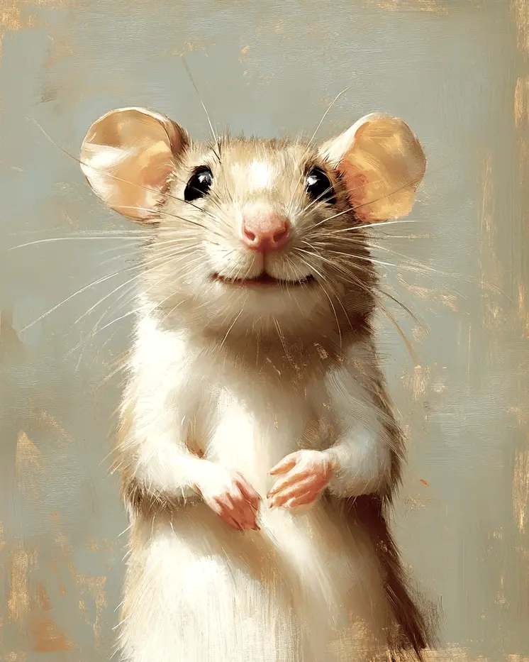 Happy Rat - Wildlife Art Prints – 8″x10″ Artwork for 11″x14″ Frame