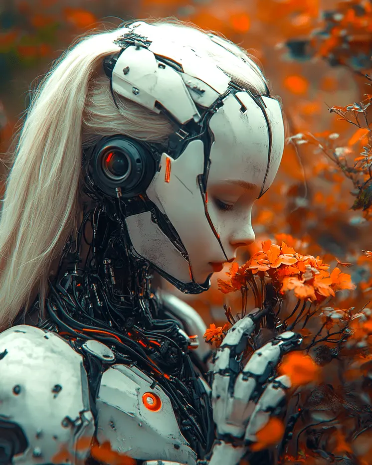 A Human Moment - AI Robot Art Prints - 8"x10" Artwork