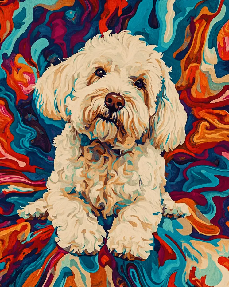 Stylized Komondor #1 - Pet Modern Art Prints – 8″x10″ Artwork for 11″x14″ Frame