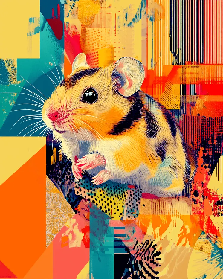 Stylized Hamster #3 - Pet Modern Art Prints – 8″x10″ Artwork for 11″x14″ Frame