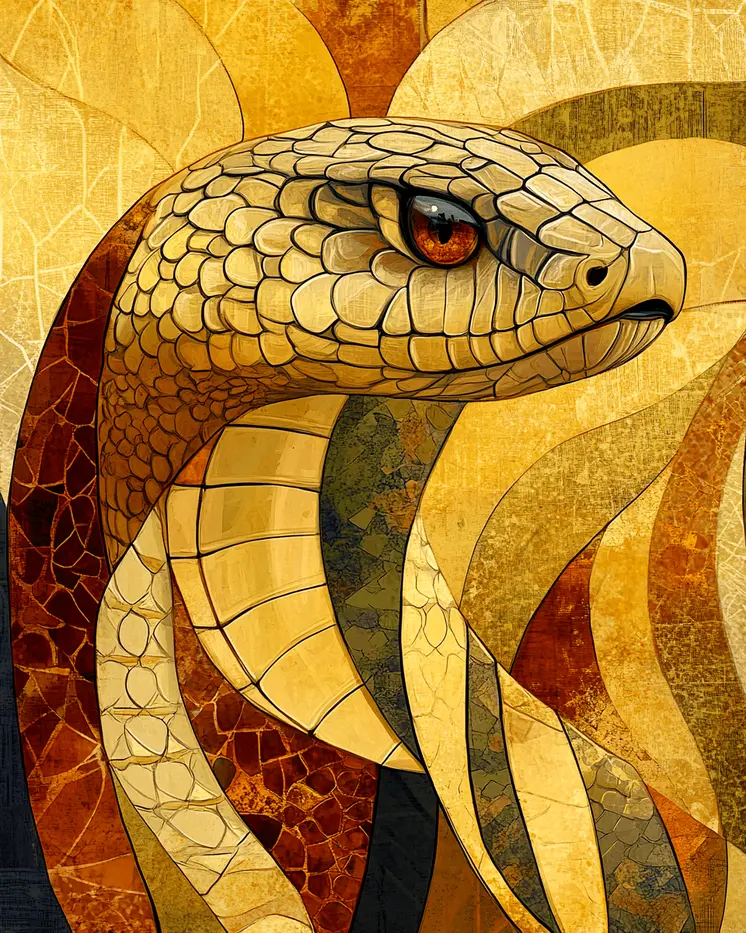 Stylized Snake #3 - Pet Modern Art Prints – 8″x10″ Artwork for 11″x14″ Frame