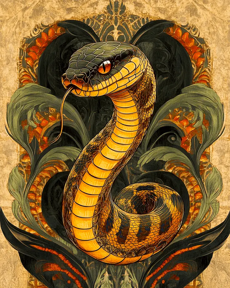 Stylized Snake #4 - Pet Modern Art Prints – 8″x10″ Artwork for 11″x14″ Frame