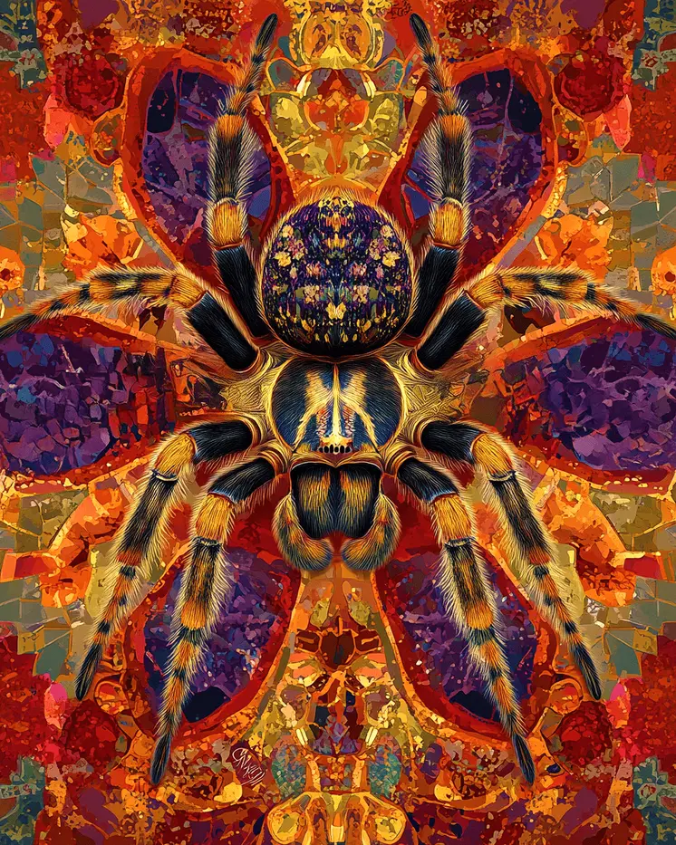 Stylized Tarantula #2 - Pet Modern Art Prints – 8″x10″ Artwork for 11″x14″ Frame