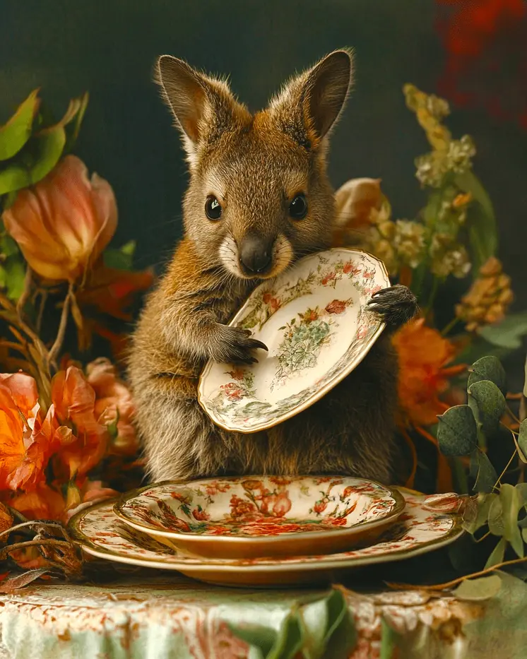 Reckless Wallaby - Animal Still Life Art Prints – 8″x10″ Artwork for 11″x14″ Frame