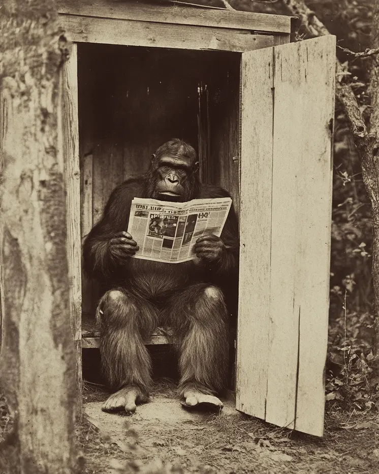 Bigfoot Takes a Dump - Cryptids  8"10" Artwork for 11"x12" Frame