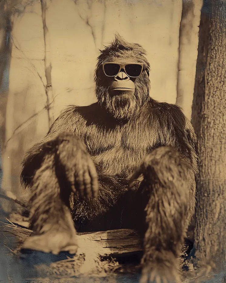 Bigfoot in Sunglasses - Cryptids  8"10" Artwork for 11"x12" Frame