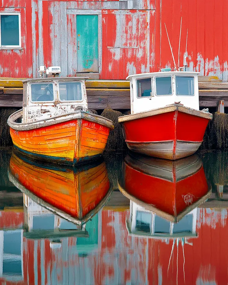 Colorful Lobster Boats - Coastal Art Prints - 8"x10" Artwork
