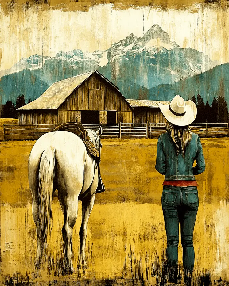 Vintage Cowgirl End of Trail - American West Art Prints