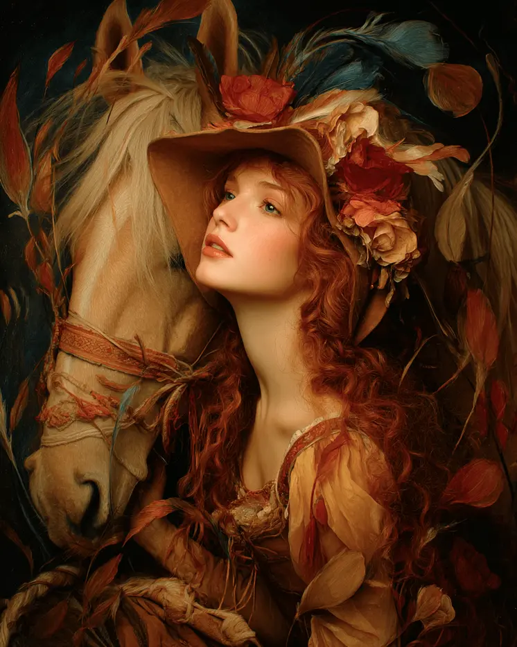 Cowgirl Longing for Her Beau Western Art Print - 8"x10" Artwork