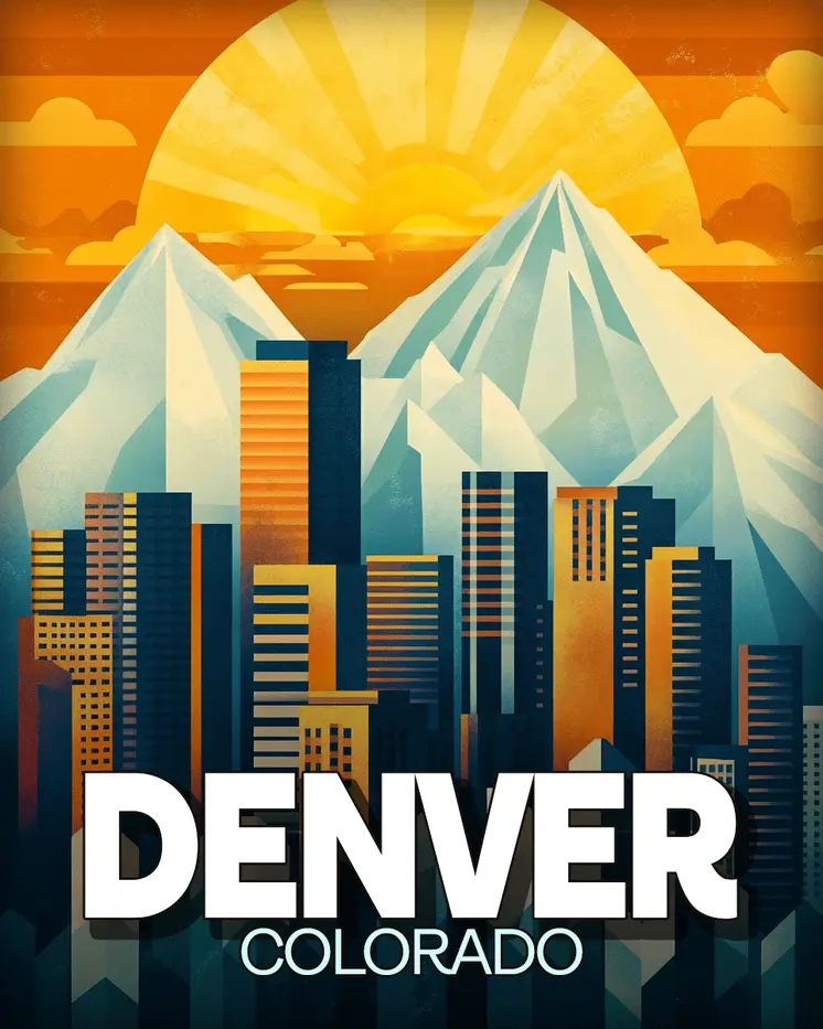 Summer Sunset - Denver Souvenir Art Prints - 8"x10" Artwork